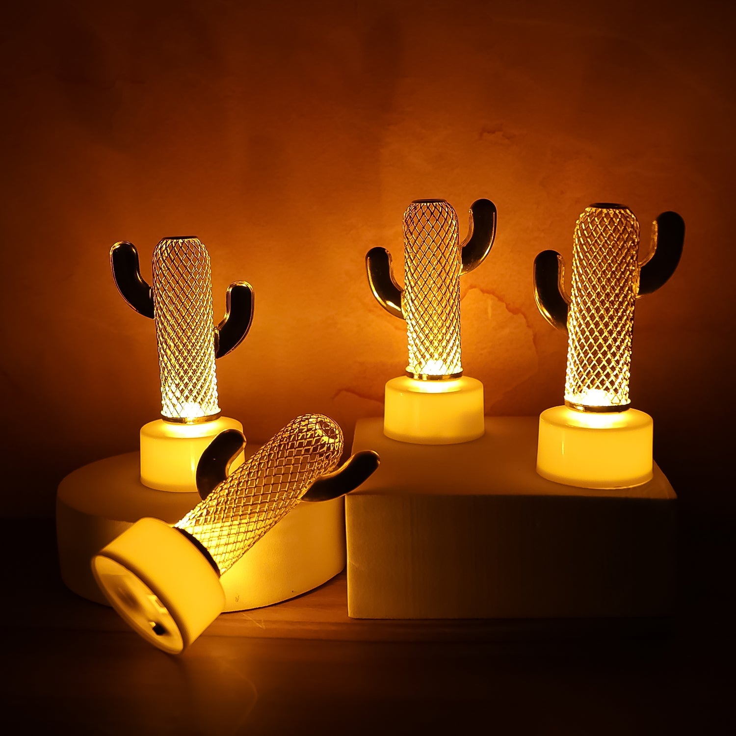 Decorative Cactus Shaped Flameless LED Candles (4 Pc) Decorative Cactus Shaped Flameless LED Candles (4 Pc)
